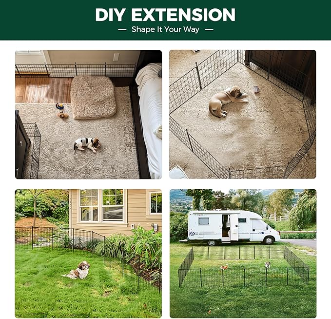 FXW MiniPaws Unleashed Dog Playpen, Expandable & Portable Design for Yard, RV Camping and Indoor Use, for Puppies and Small Dogs, 20-inch 48 Panels