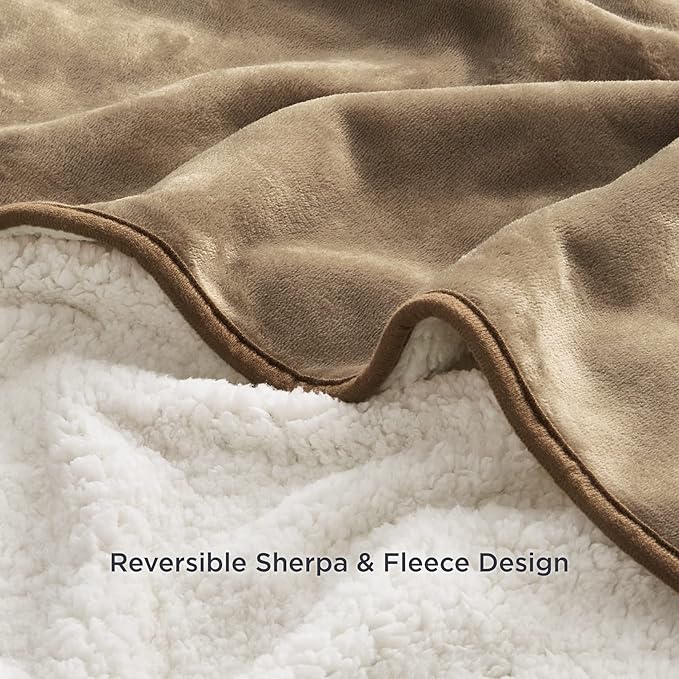 Bedsure Waterproof Dog Blankets for Medium Dogs - Medium Cat Blanket Washable for Couch Protection, Sherpa Fleece Puppy Blanket, Soft Plush Reversible Throw Furniture Protector, 30x40, Camel