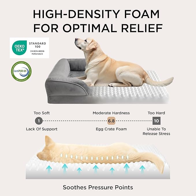 Bedsure Orthopedic Dog Beds Large Sized Dog - Washable Large Dog Cat Bed Waterproof, Comfort Dogs Couch Sofa with Washable Removable Cover, Pet Bed with Nonskid Bottom, Ember Clay, 35"