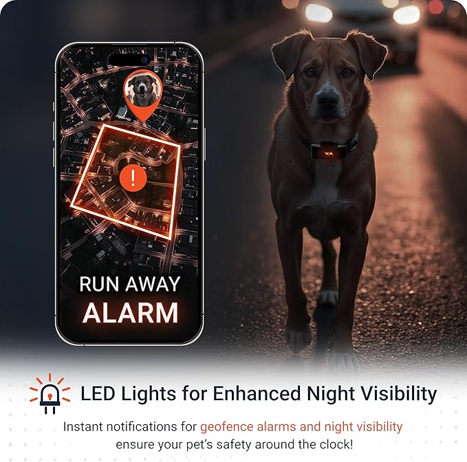 PAJ GPS Dog Tracker - 4G Real-Time Tracking & Runaway Alerts - Waterproof, Long-Range, Smart App Monitor Health & Activity - Fits Any Collar, Mini Device Navigator Chip - Subscription Required - Black