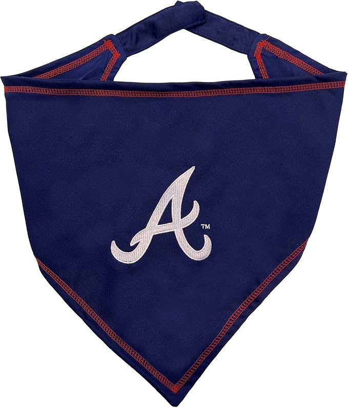 Pets First MLB Atlanta Braves TIE Bandana, Small/Medium. Dog Bandana Scarf Bib for Pet Cat Dog. The Ultimate Game-Day, Party Bandanna, Birthday Event