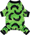 Fitwarm Halloween Bat Dog Pajamas, Funny Costumes for Small Dogs Boy Girl, Pet Outfit, Lime Green, Black, Medium