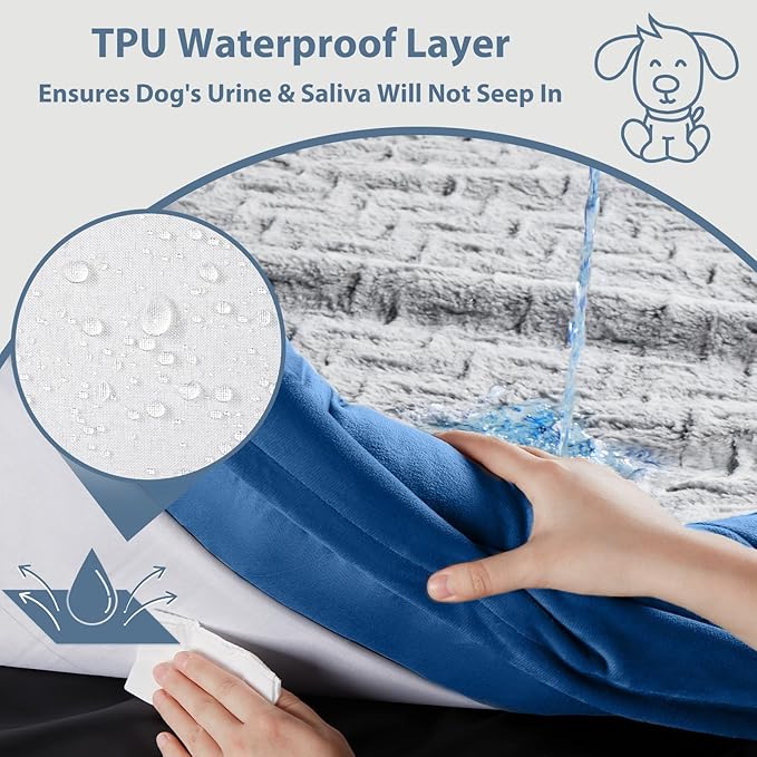 WNPETHOME XXL Extra Large Dog Bed, Washable Dog Couch with Removable Waterproof Cover, Orthopedic Large Pet Sofa Bed with Bolster Sides for Sleeping