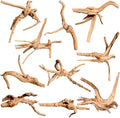 majoywoo Natural Small Driftwood for Aquarium Decor Fish Tank Decorations, Assorted Spider Wood Branch 2-4.5" 10 Pcs, Reptile Decor