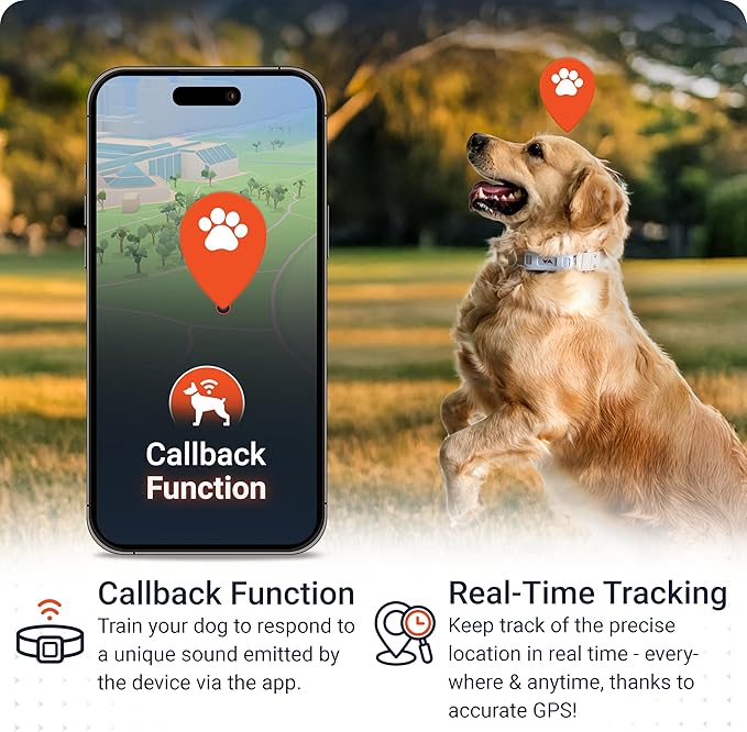 PAJ GPS Dog Tracker - 4G Real-Time Tracking & Runaway Alerts - Waterproof, Long-Range, Smart App Monitor Health & Activity - Fits Any Collar, Mini Device Navigator Chip - Subscription Required - Black