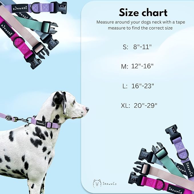 ShawnCo Dream Walk Dog Collar- Premium, Adjustable and Comfortable Pet Collar for Small, Medium, Large and Extra Large Dogs (L, Sunset Orange)
