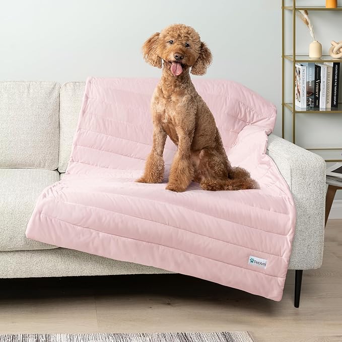 PetAmi Cooling Mat for Dog, Premium Pet Cooling Blanket for Crate Kennel, Indoor Cat Cool Sleeping Pad, Q-MAX Cold Sofa Couch Cover for Summer, Pink, Medium (29x40)