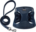 Dog Harness with Leash Set, No Pull Adjustable Reflective Step-in Puppy Pet Vest Harnesses for Small Medium Large Dogs and Cats,Navy Blue XXS