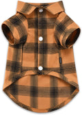 Koneseve Dog Shirt Plaid Dog Clothes for Small Dogs Boy Girl Cat Clothes Soft Puppy Outfit Adorable Pet T-Shirts Kitten Grid Costume Apparel Thanksgiving Christmas Clothing (Yellow; 2XL)