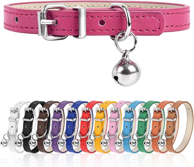 S Dog Collar for Small Dogs Adjustable Dog Collars Cat Collar for Small Medium Large Dogs 3/8 inch Width (HotPink, S)
