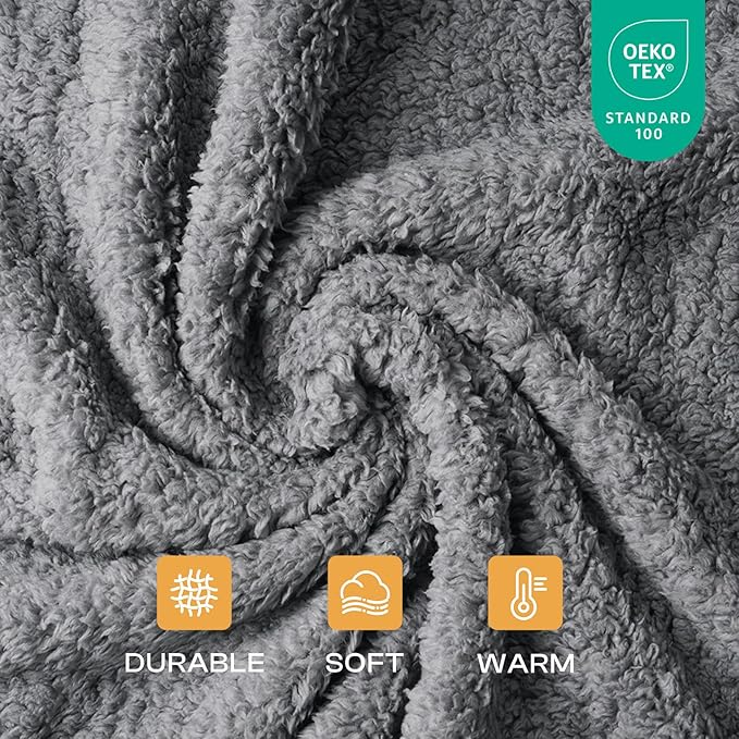1 Pack 3 Calming Blankets Fluffy Premium Fleece Pet Blanket Soft Sherpa Throw for Dog Puppy Cat Grey Large (41" x31'')