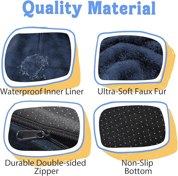 Washable Orthopedic Large Dog Bed - Removable Waterproof Cover with Bolster Machine Washable Extra Large Dog Bed Foam Support XL Large Big Pet Dogs Beds