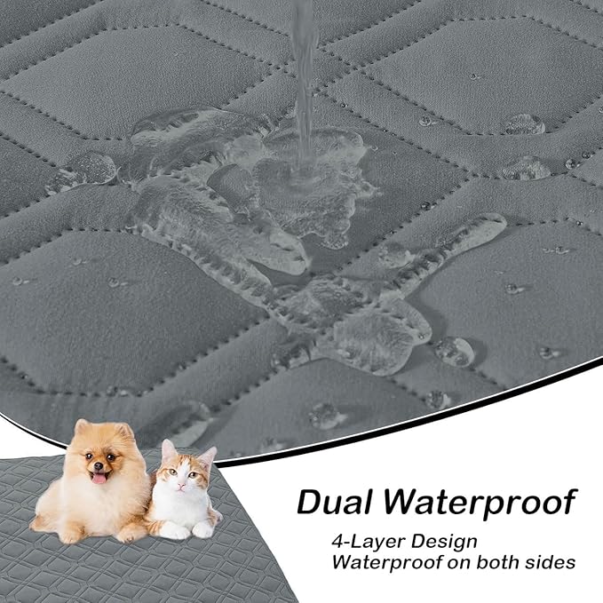 hyha Waterproof Dog Bed Blanket, Soft Pet Blankets, Waterproof Couch Cover for Dogs, Reversible Sofa Covers Washable for Furniture (30x70 Inch, Dark Grey/Dark Grey)