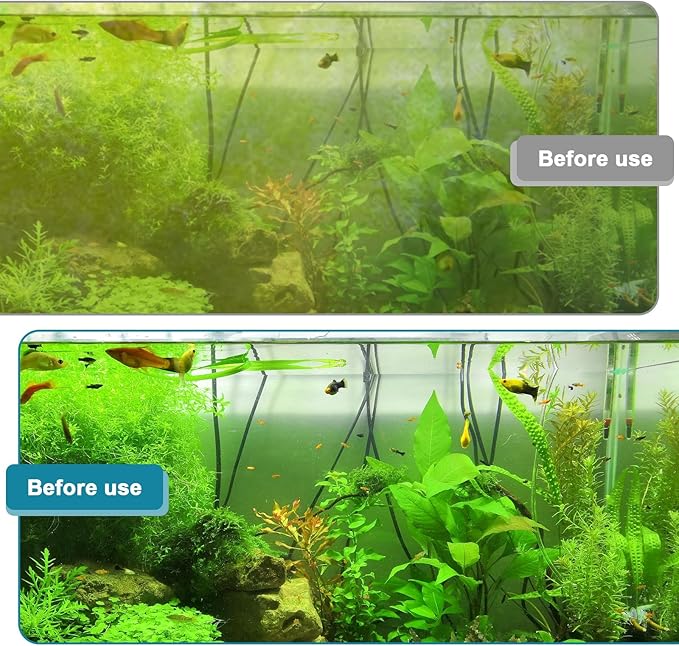 hygger Aquarium Magnet Glass Cleaner, Magnetic Fish Tank Cleaner with 2 Blades For Glass and Acrylic Aquariums, Aquarium Algae Scraper with Super Strong Magnet for Fish Tanks 0.3-0.6Inch Thickness (L)