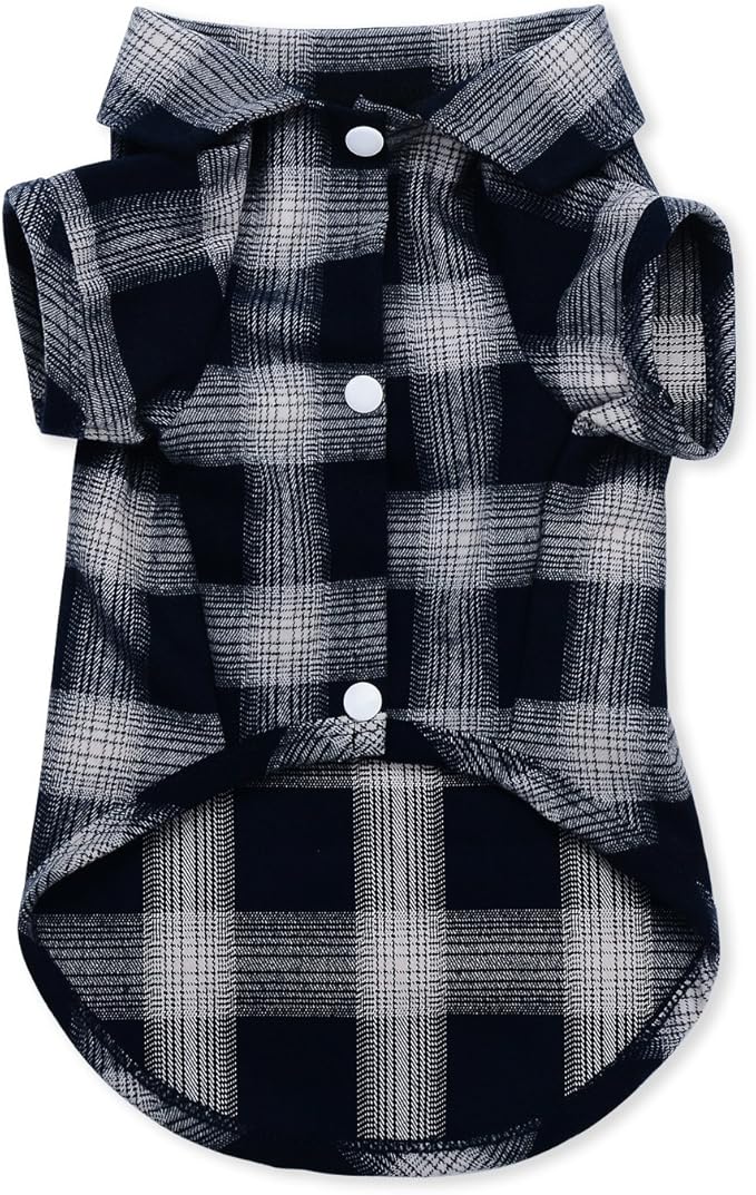 Koneseve Dog Shirt Pet Plaid Clothes T-Shirt Sweater Breathable for Medium Large Dog Adorable Casual Cozy Halloween Thanksgiving Christmas Costumes (Blue; 5XL)