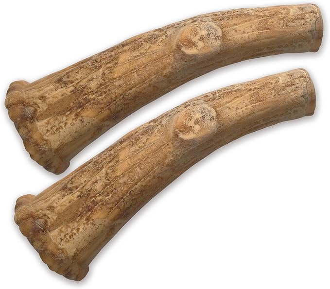 Nylabone Healthy Edibles WILD Natural Dog Chew Treats for Large Dogs, Long Lasting Dog Healthy Chew Antler Bone Made in USA, Venison Flavor, For Dogs Up to 50 lbs. (2 Count)