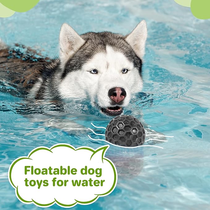 Interactive Squeaky Dog Balls, Dog Toys for Aggressive Chewers Large Breed for Relieving Anxiety, Tough Dog Chew Toys Balls for Aggressive Chewers, Outdoor Squeaky Dog Toys for Large Dogs