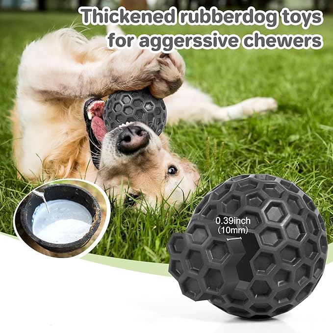Interactive Squeaky Dog Balls, Dog Toys for Aggressive Chewers Large Breed for Relieving Anxiety, Tough Dog Chew Toys Balls for Aggressive Chewers, Outdoor Squeaky Dog Toys for Large Dogs