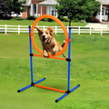 Dog Agility Equipment, 2 in 1 Dog Obstacle Course Training Starter Kit Adjustable Jump Ring/Hurdle Bar with Carry Bag