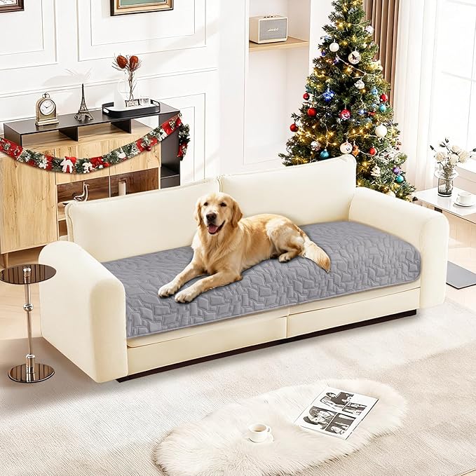 Waterproof Couch Covers for Pets, Waterproof Dog Bed Cover, Anti-Slip Soft Dog Blankets, Couch Cover for Dogs Washable, Pet Blanket for Puppy Large Dogs Cat (30x53 Inch, Light Grey)