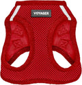 Best Pet Supplies Voyager Step-in Air Harness - All Weather Mesh, Reflective, No Pull Harness for Dogs, Cats - Secure with Hook & Loop Fastener, Buckle, Double D-Rings - Red, M