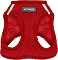 Best Pet Supplies Voyager Step-in Air Harness - All Weather Mesh, Reflective, No Pull Harness for Dogs, Cats - Secure with Hook & Loop Fastener, Buckle, Double D-Rings - Red, XL