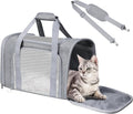 Cat Carrier Soft for Pets Up to 15 Lbs, Cat Travel Bag Soft-Sided with Padded Shoulder Strap, Pet Dog Carriers for Small Dogs Travel Puppy Carry Airline Approved, Grey