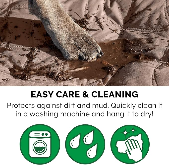 Furhaven Waterproof & Non-Slip Full Size Mattress Cover Protector for Dogs & Cats, Washable, For Beds, Couches, & Car Seats - Quilted Twill Blanket Mattress Cover - Brownstone, Medium/Full Size