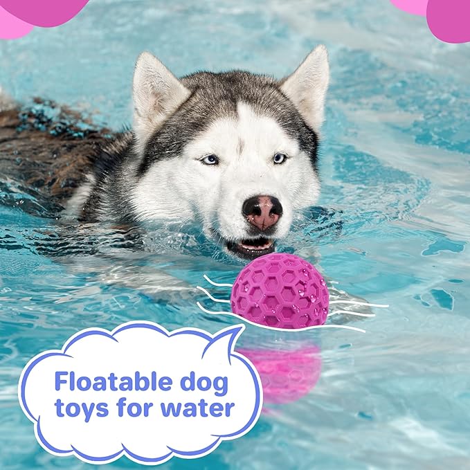 Interactive Squeaky Dog Balls, Dog Toys for Aggressive Chewers Large Breed for Relieving Anxiety, Tough Dog Chew Toys Balls for Aggressive Chewers, Outdoor Squeaky Cognitive Dog Toys