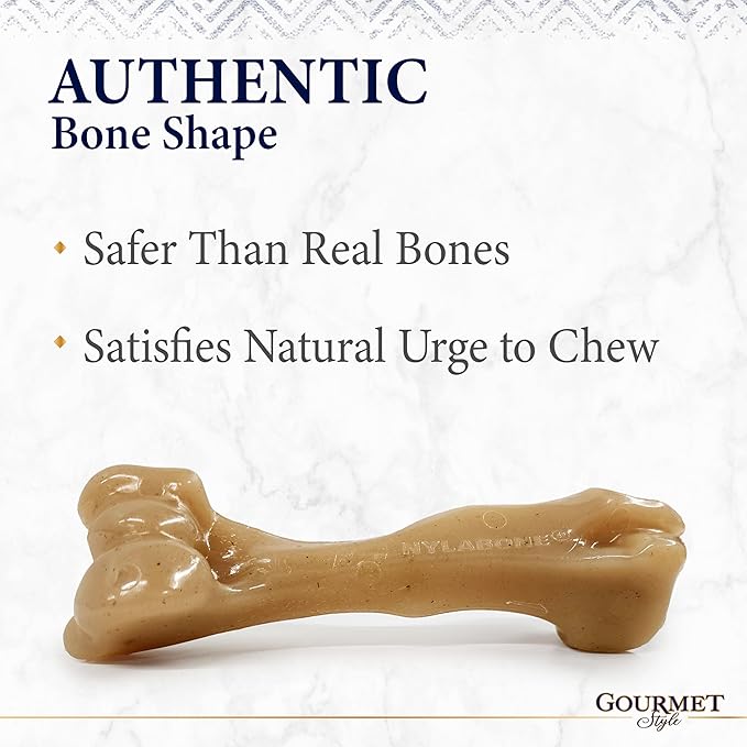 Nylabone Gourmet Style Strong Chew Toy Bundle, Toys for Dogs, Bacon & Peanut Butter Flavor, Small - Up to 25 lbs, 3 Pack