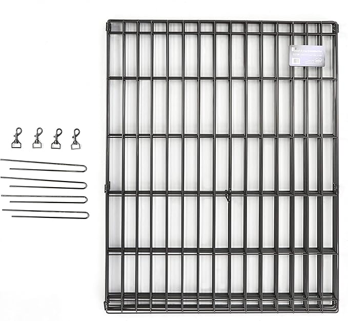 MidWest Homes for Pets Folding Metal Puppy / Dog Exercise Pen, Indoor/Outdoor Playpen with Secure Door, Provides 16 Sq Feet of Play Space, 24-Inches Tall, Black E-Coated