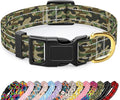 MOODEL Reflective Dog Collar for Small Dogs Cats, Cute Camouflage Adjustable Heavy-Duty Nylon Puppy Collar for Boy and Girl Female, Soft Pet Accessories with Quick Release Buckle, Green