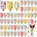 Weewooday 50 Pcs Fruit Dog Bandanas Bulk for Dogs Soft Bibs Adjustable Triangle pet Bandana for Small Medium Large Costume(Fruits Pattern, 31.5 x 21.7 x21.7 Inch)