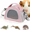YUDODO Hamster Carrier Guinea Pig Carrier Bag Small Animal Sugar Glider Pouch Gerbil Hedgehog Portable Travel Carrier Outdoor Hangbag Flying Squirrel Rat Carrier Pink