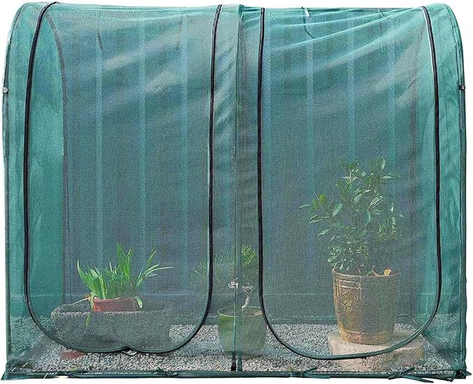 Poray Large Tunnel 73''x37''x61''Plant Netting Cover,5FT Tall Crop Cage Tomato Netting,Pest Guard Cover for Vegetables &Fruits,Durable Gardening Net for Plant and Animal