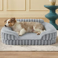 LE SURE Cute Dog Bed Medium Size Dog, Orthopedic Waterproof Medium Pet Beds with Sides, High Back Non-Slip Bottom and Egg-Crate Foam Pet Couch Sofa with Washable Removable Cover, Grey