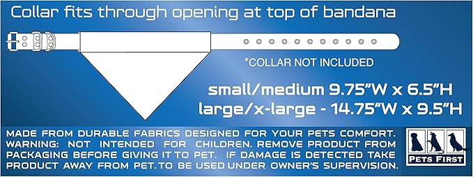 Pets First NFL DOG BANDANA - LOS ANGELES CHARGERS REVERSIBLE PET BANDANA. 2 Sided Sports Bandana with a PREMIUM Embroidery TEAM LOGO, Large/X-Large. - 2 Sizes & 32 NFL Teams available