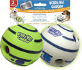 Wobble Wag Giggle & Glow | Rolling Enrichment Toy for Fun Playtime, Interactive Play for Indoor or Outdoor, Keeps Dogs & Puppies Large, Medium or Small Busy & Moving, As Seen on TV | Pack of 2