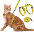 Cat Harness and Leash Set, Adjustable Kitten Harness Escape Proof Cats Harness, Soft Lightweight Walking Travel Pet Harness, Cute Kitty Harness Leash Set for Small Medium Cats, Yellow Sunflower