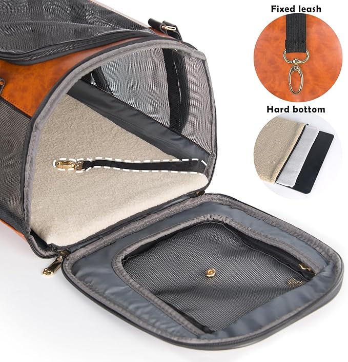 Dog Soft-Sided Carriers Pet Carrier for Small Dogs Cats, Fashion PU Leather Small Dog Carrier Pet Purse, Airline Approved Travel Pet Carrier for Puppy Kitten Small Animals