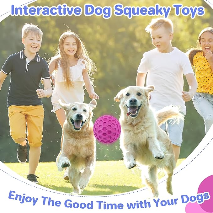 Interactive Squeaky Dog Balls, Dog Toys for Aggressive Chewers Large Breed for Relieving Anxiety, Tough Dog Chew Toys Balls for Aggressive Chewers, Outdoor Squeaky Cognitive Dog Toys