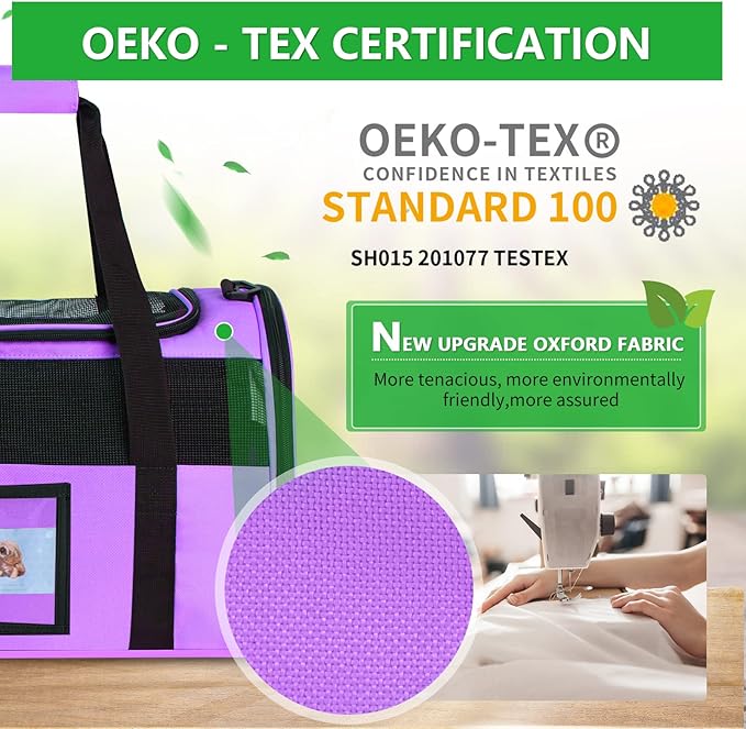 Large Cat Carrier Soft Sided Pet Carriers for Large Cats Under 25 lbs, 20" Dog Carrier Cat Carrier for 2 Cats Travel Carrier, Purple