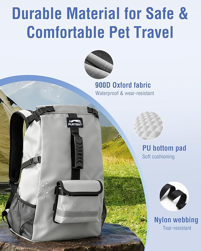 Dog Backpack for Small & Medium Dogs – 4-Layer Safety Pet Carrier with Thick Shoulder Straps, Detachable Waist Bag, Breathable Mesh & Storage Pockets for Travel & Hiking