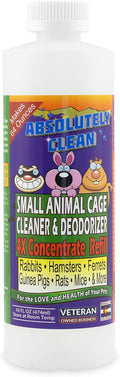 Amazing Small Animal Cage Cleaner - Just Spray/Wipe - Easily Removes Messes & Odors - Hamsters, Mice, Rats, Guinea Pigs, Ferrets - USA Made (16 oz Concentrate)