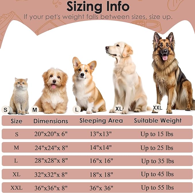 Hoewina Dog & Cat Bed, 20in Cat Beds for Indoor Cats, Calming Donut Bed for Puppy and Kitten, Washable Round Fluffy Pet Bed for Small Medium Dogs and Cats (Pink)