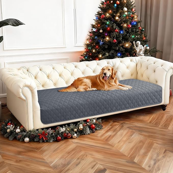 Waterproof Dog Blanket, Non-Slip Soft Pet Bed Cover, Couch Cover for Dogs Washable, Protects Sofa, Furniture, Crate, Car, Tear Resistant Leakproof Pet Blanket (30x70 Inch, Dark Grey)