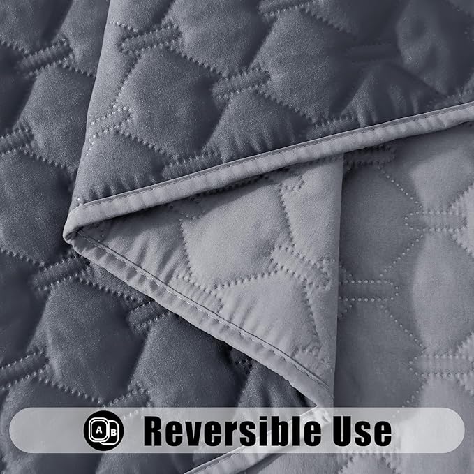 Smiry Waterproof Dog Bed Cover Blanket, Soft Reversible Pet Blanket, Washable Leakproof Cats Dogs Couch Cover for Sofa, Couch, Furniture (82x82 Inch, Grey/Dark Grey)