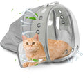 Cat Backpack Carrier Back Expandable Bubble Pet Carrier Backpack for Large Cat, Kitten and Dog, Designed for Hiking, Travelling and Outdoor Use (Back Expandable-Grey)