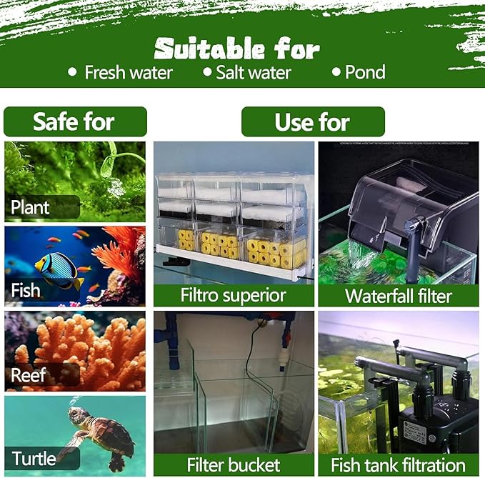 Aquarium Filter Floss 12 * 72 Inches,Dual Density Aquarium Filter Pad,Pond Filter Pad,Filter Media for Crystal Clear Water,Safe for Fish/Reef/Turtles