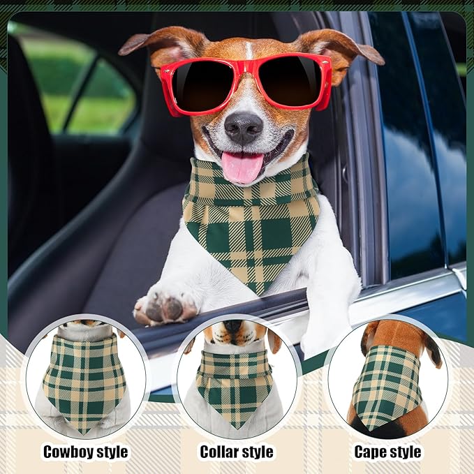 Aliceset 180 Pcs Dog Bandana Bulk Stripe Bandanas for Dogs Adjustable Washable Pet Triangle Scarf Retro Print Dog Kerchief Bibs for Small Medium Large Dog Cat Holiday Costume Accessories